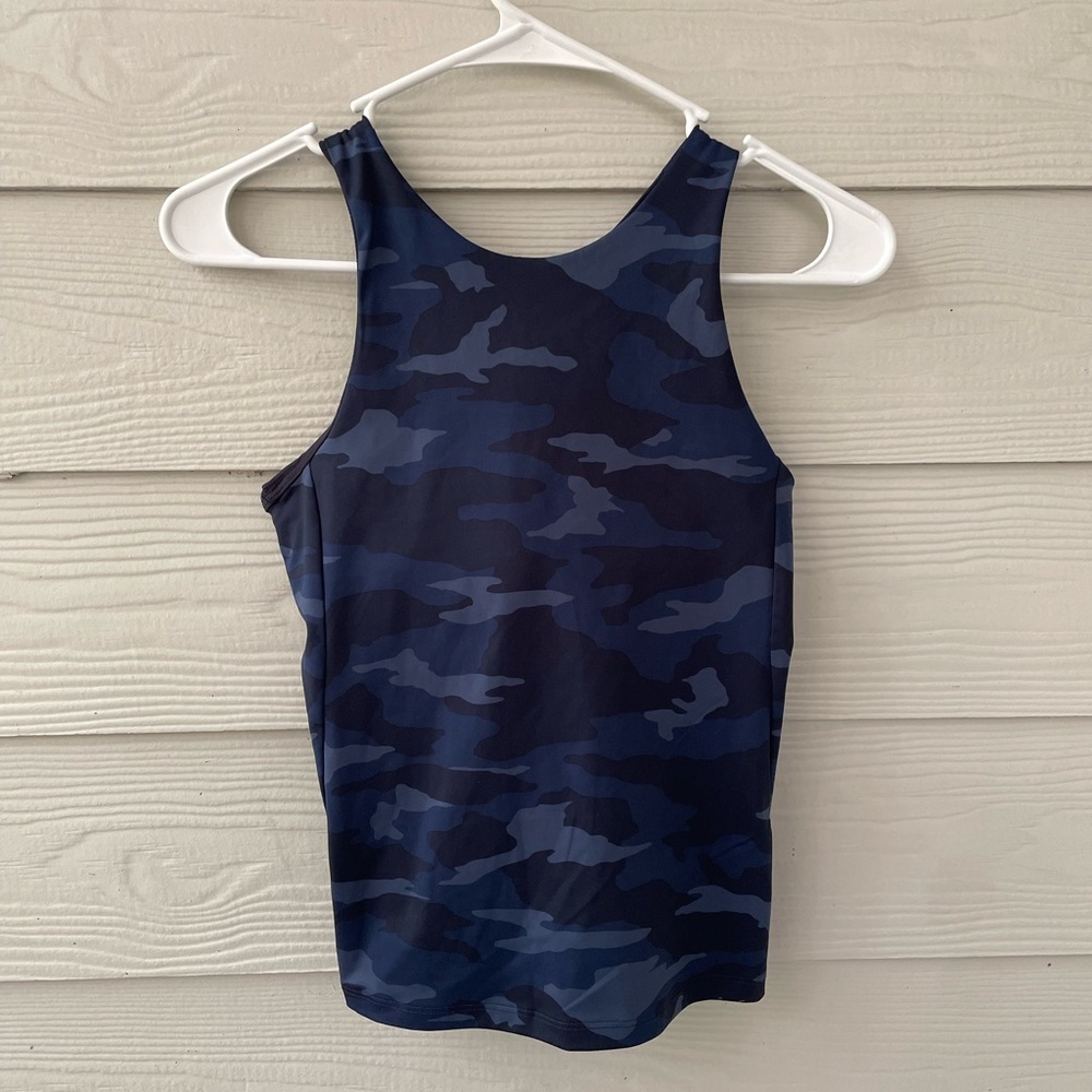 Athleta Navy & Dark Blue Camo Athletic Tank Top Size XS